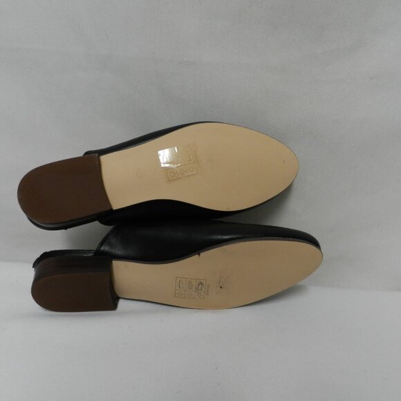 J Crew faux leather Penny Loafer mules slides flats slip on black NEW Size 7.5 - Picture 12 of 13